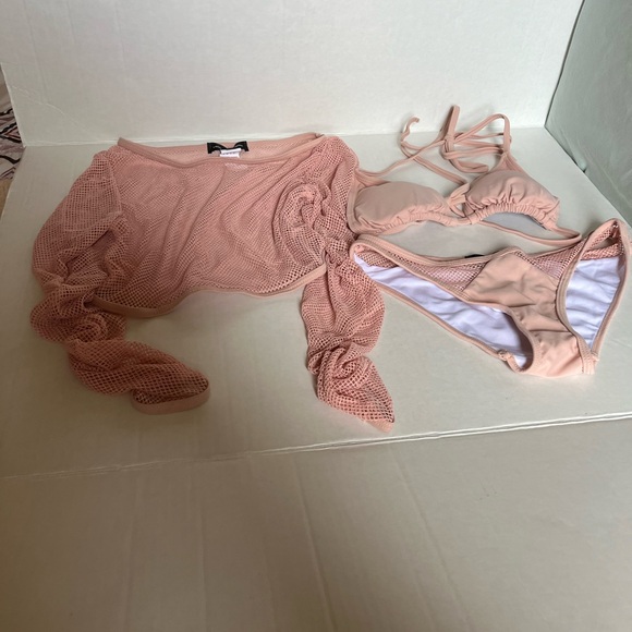 A Bikini A Day X Misguided - NWOT - Light Pink - Size 2 - Picture 3 of 4